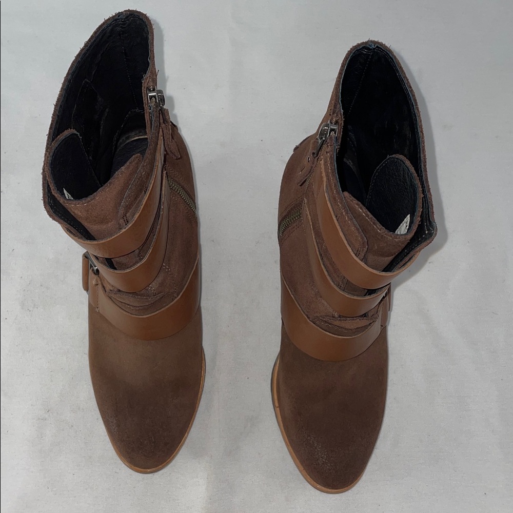 SOREL AFTER HOURS WEDGE BOOT IN BROWN SUEDE FTL-10-274 - Picture 10 of 11
